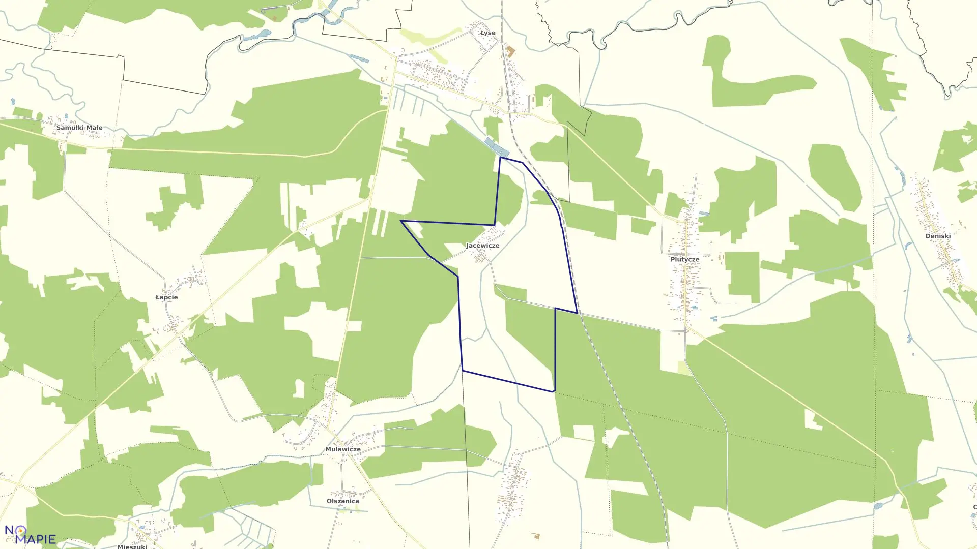 Mapa obrębu JACEWICZE w gminie Bielsk Podlaski