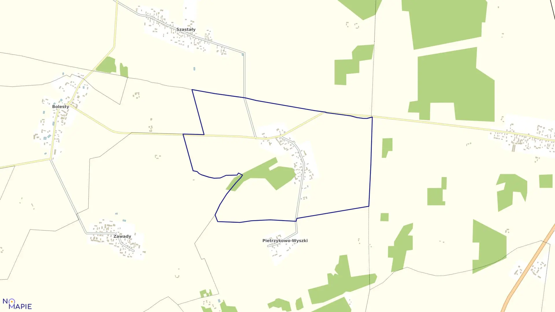 Mapa obrębu PIETRZYKOWO GOŁĄBKI w gminie Bielsk Podlaski