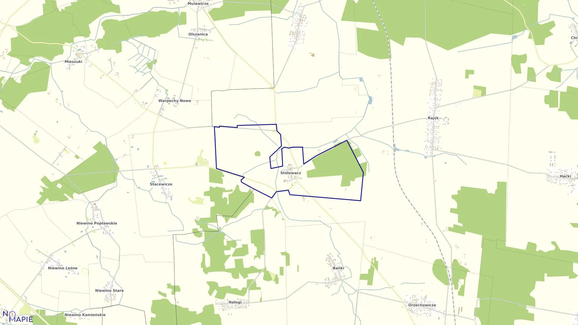 Mapa obrębu STOŁOWACZ w gminie Bielsk Podlaski